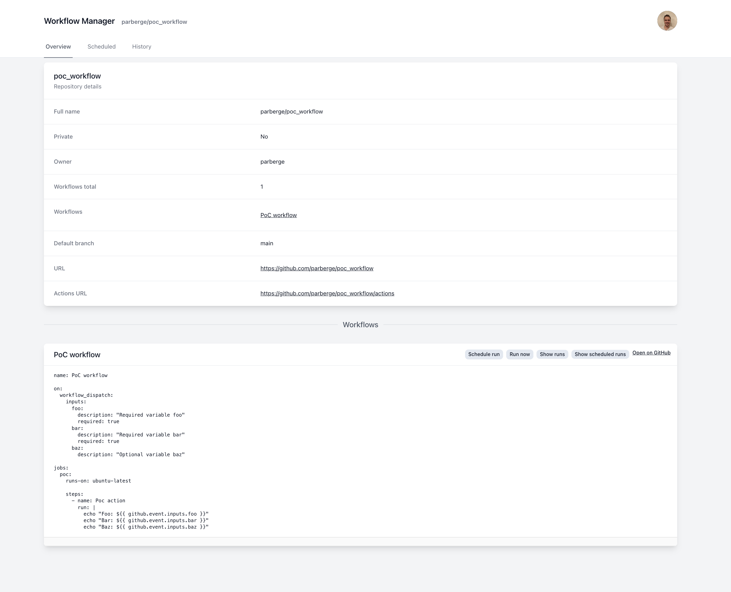 workflow manager dashboard details